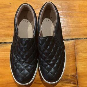 a new day Black Quilted Slip-On Shoes